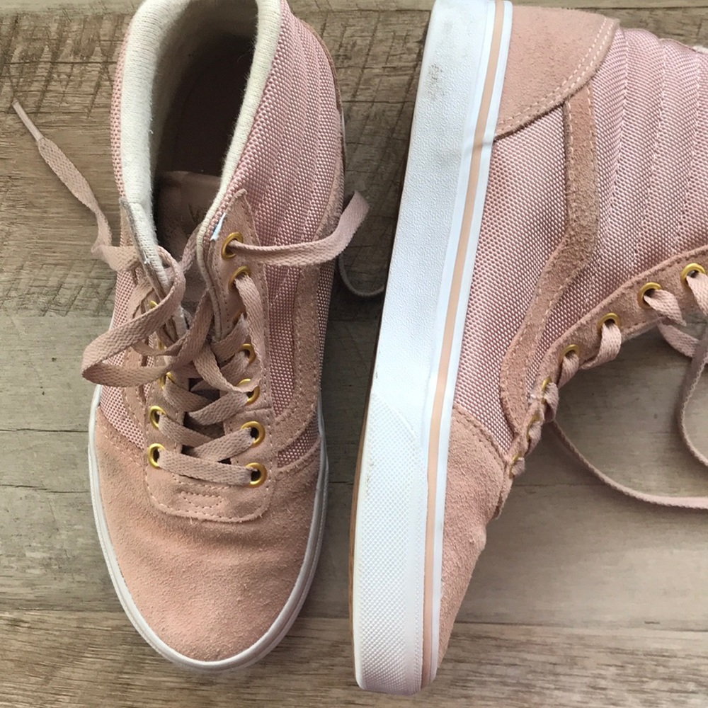 Rose gold high top vans